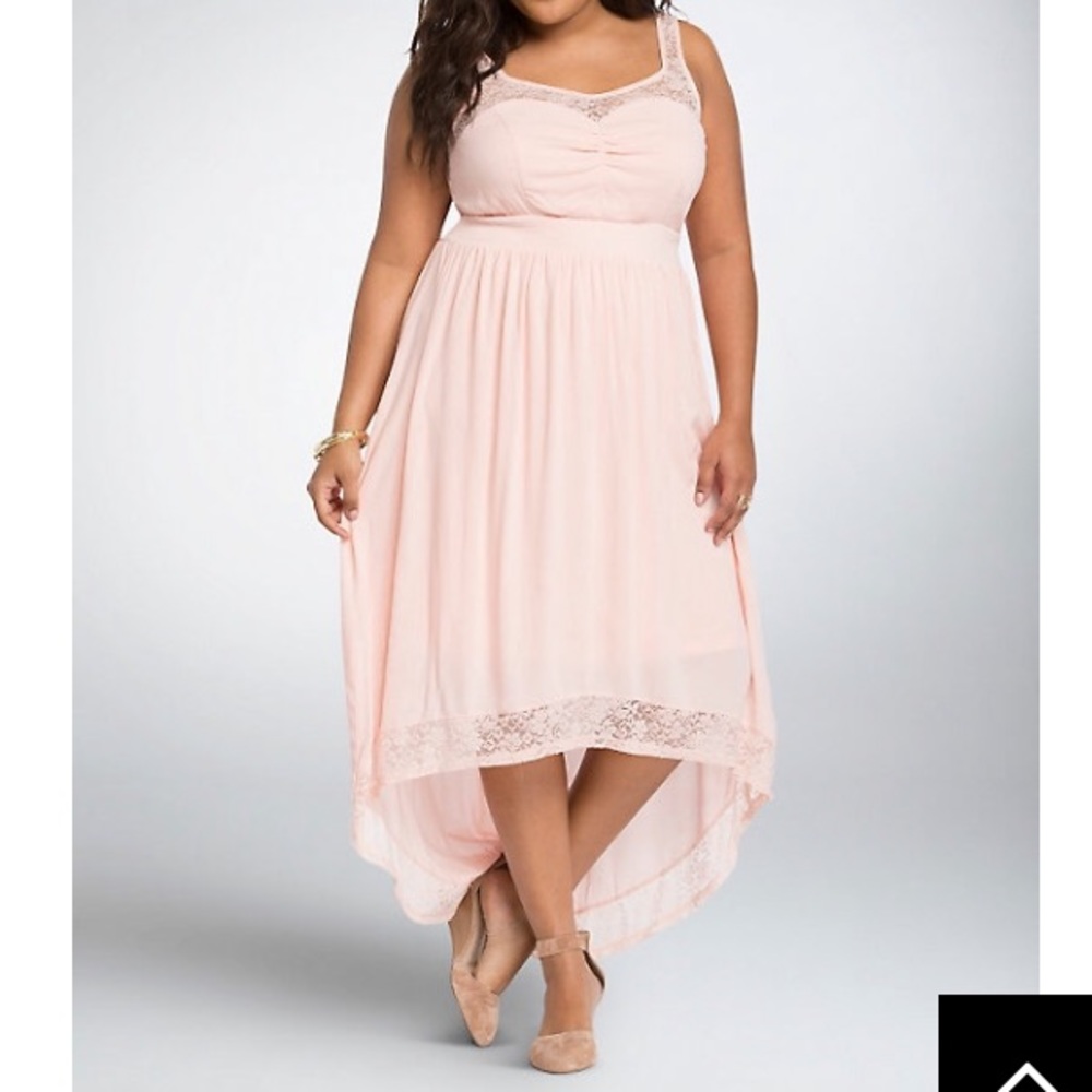 SALE - Lace gauze hi-lo maxi dress
